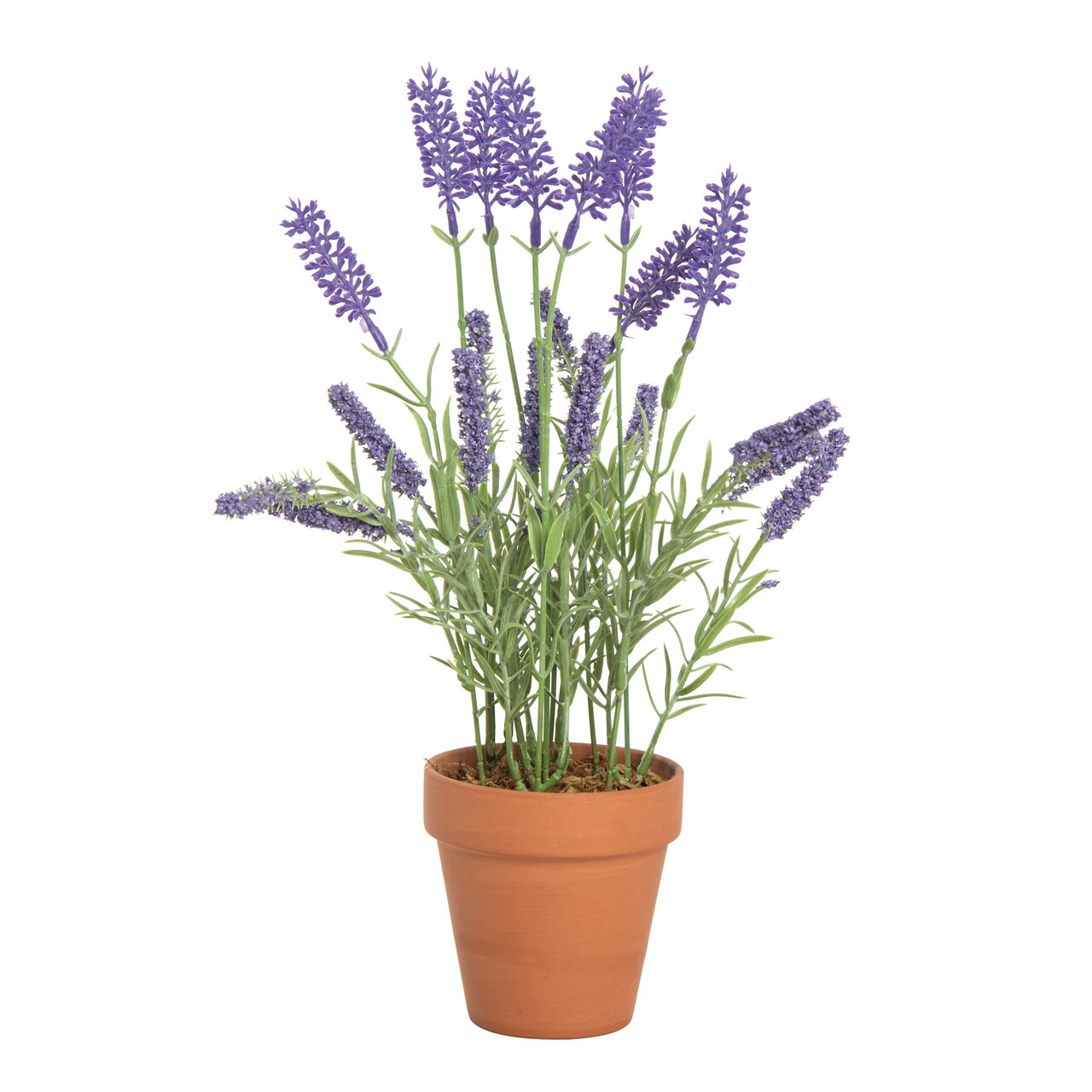 Transpac 15" Faux Lavender in Terracotta Pot, Multicolor Artificial Floral Decoration, Indoor Tabletop Plant, Plastic, Everyday Use
